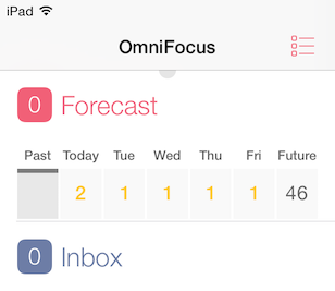 Omnifocus Forecast Perspective - iPad