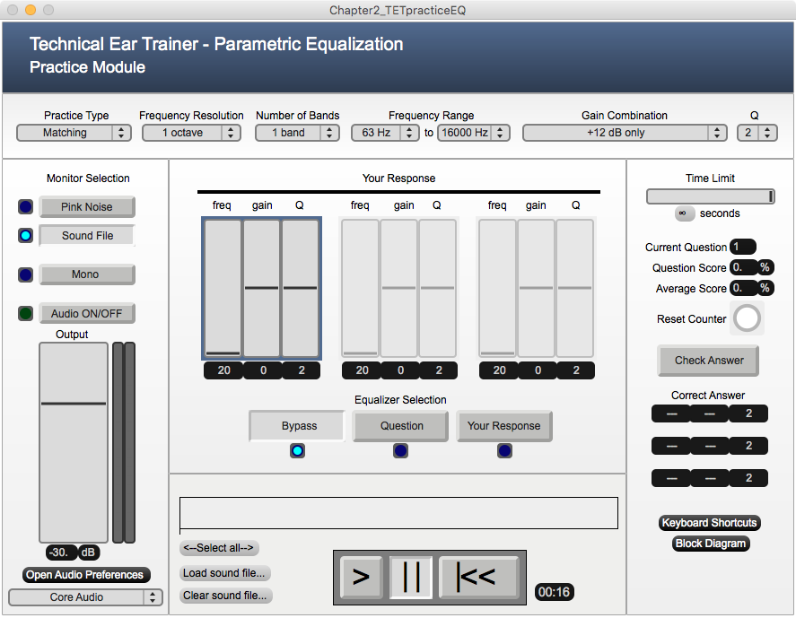 Parametric Equalization Module Screenshot