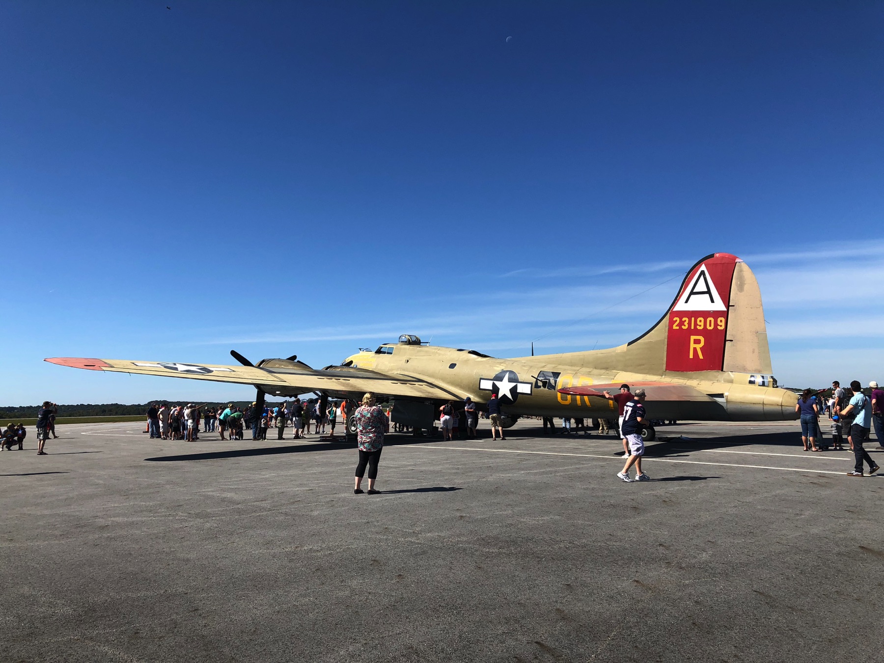 Collings Foundation B-17 at ORH on September 22, 2019.